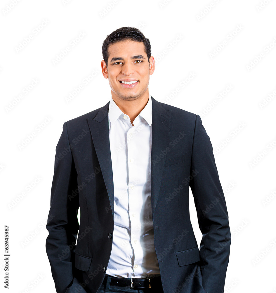 Portrait happy smiling man, confident casual businessperson Portrait happy smiling man, confident casual businessperson