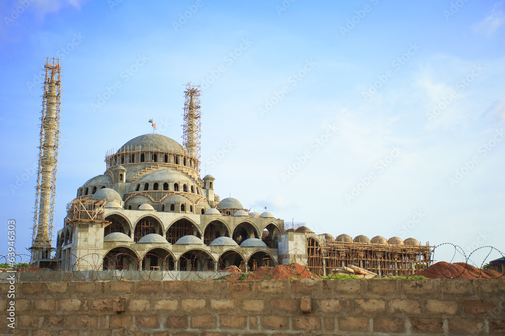 Fototapeta premium Mosque under construction, Accra, Ghana