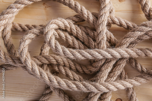rope on wooden board