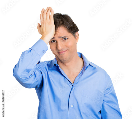 Having a duh moment, realizing mistake, wrong doing photo