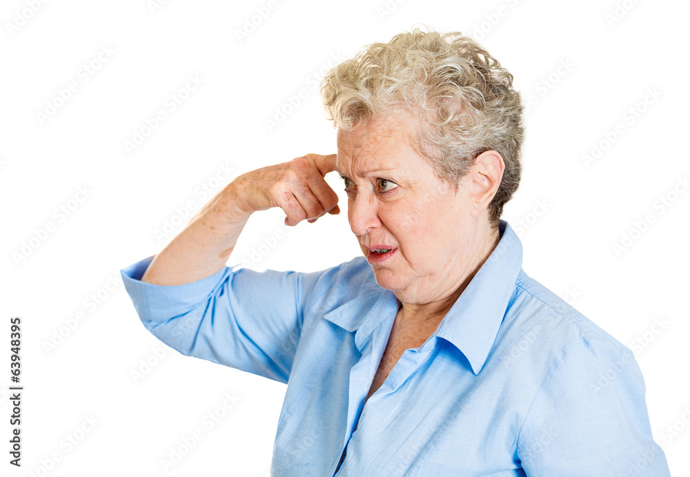 Are you crazy? Frustrated senior lady displeased with someone Are you crazy? Frustrated senior lady displeased with someone