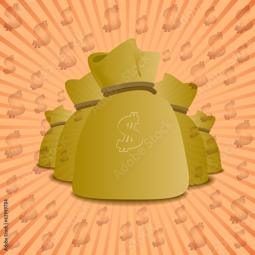 Gold Bags of money