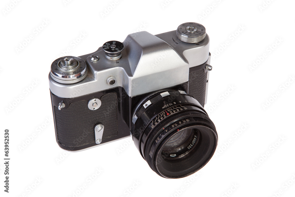 Fototapeta premium Old retro 35mm film camera soviet