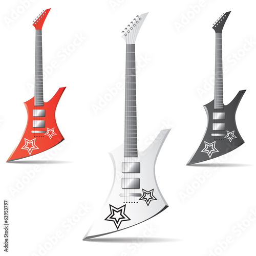 guitars on white background