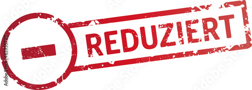 Stempel reduziert mit Minus rot