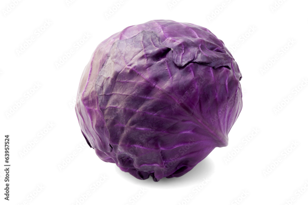 Red or violet cabbage isolated on white background with path Red or violet cabbage isolated on white background with path