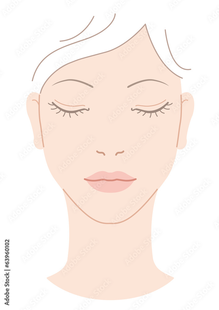 女性 顔 美人 正面 イラスト Stock Illustration Adobe Stock