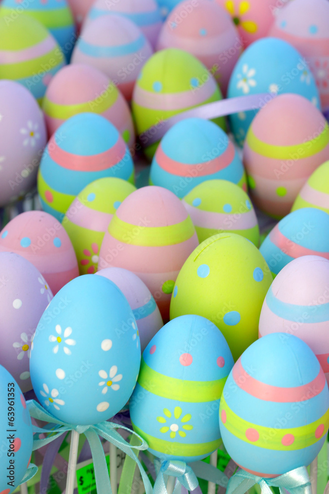 Colorful Easter eggs with designs