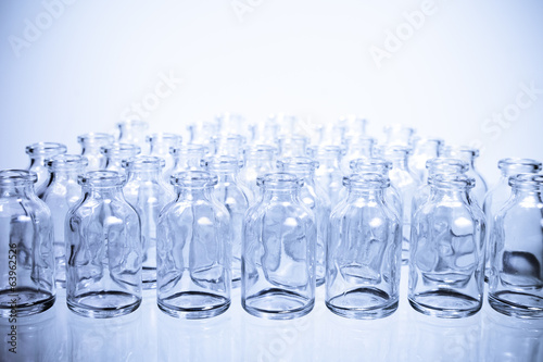 Science Vials in Rows, Cool Blue Tint