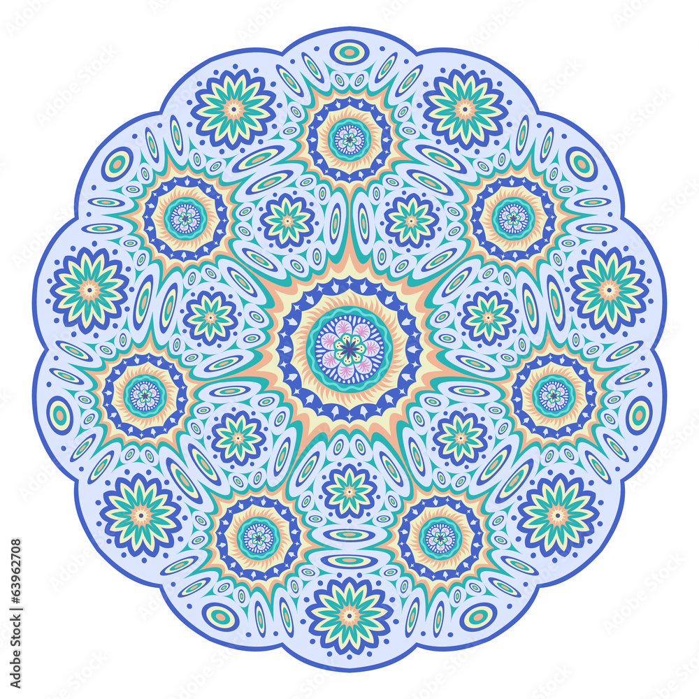 Round ornamental geometric pattern artwork