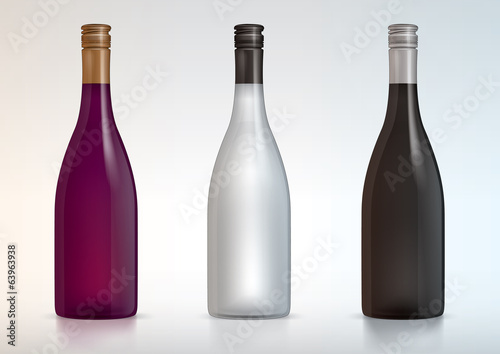 vector blank wine bottles for new design