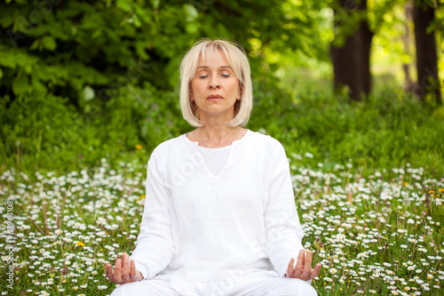 senior woman relaxation practising yoga