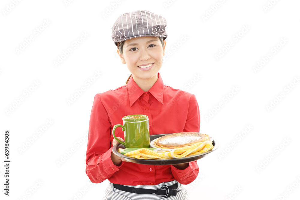 笑顔のウェイトレス