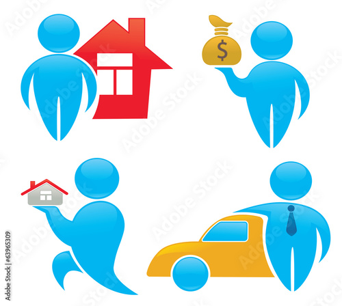 wealth, property and owners, vector collection