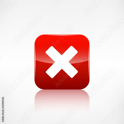 Delete web icon. Close symbol. Application button.