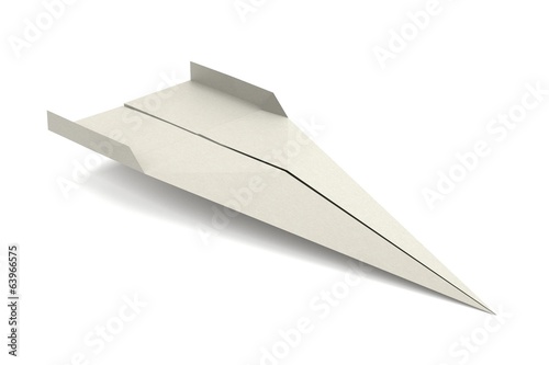 realistic 3d render of origami plane