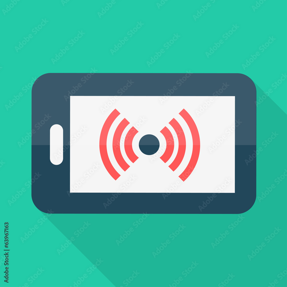 Smartphone. Flat design. Wireless icon. Smartphone. Flat design. Wireless icon.
