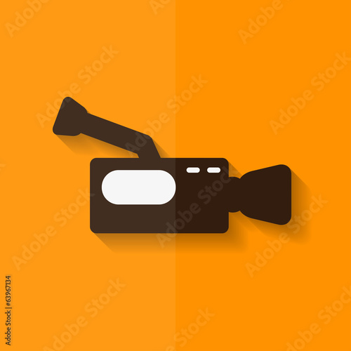 Video camera icon. Media symbol. Flat design.