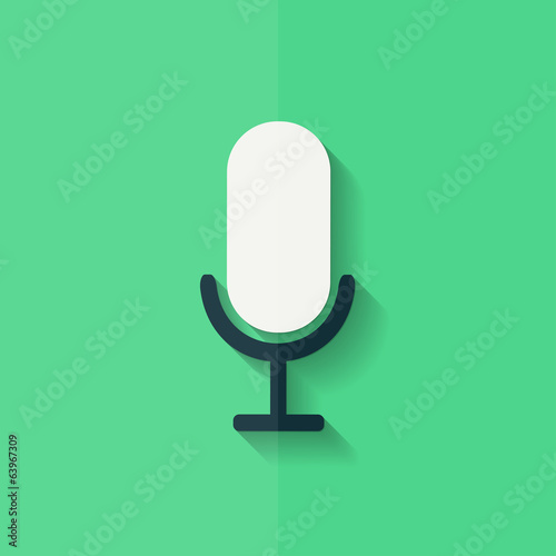 Microphone icon. Voice recording. Flat design.