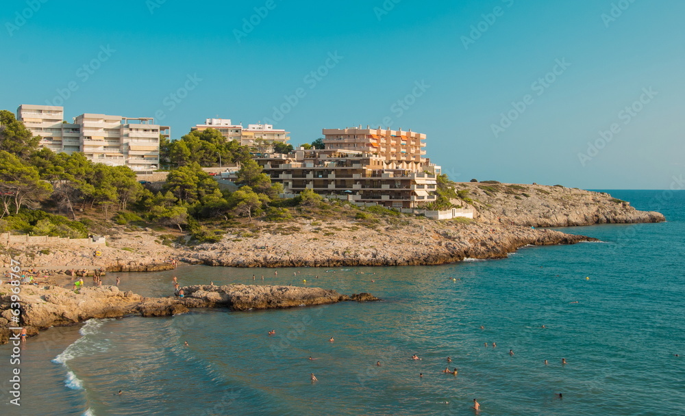 Hotels and the beach resort of Salou in Spain