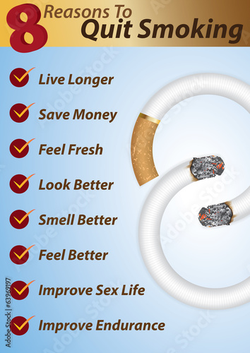 8 Reasons to Quit Smoking -Info-graphics template