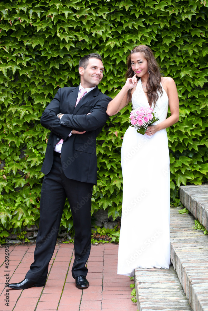 Portrait of a young bride and groom Portrait of a young bride and groom