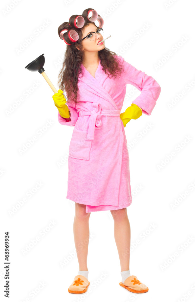 Housewife with plunger isolated