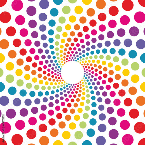 circular background made from colored dots