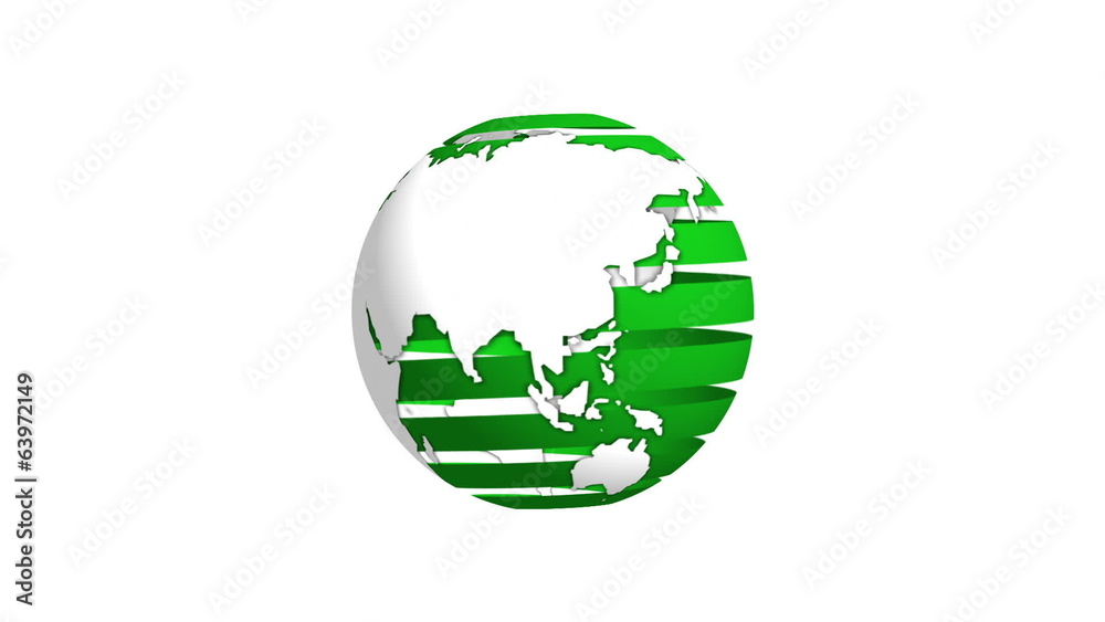 Green Ribbon Earth Rotating