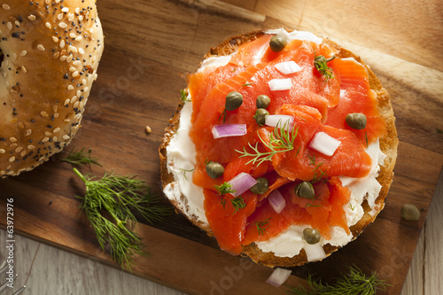 Canvastavla Homemade Bagel and Lox
