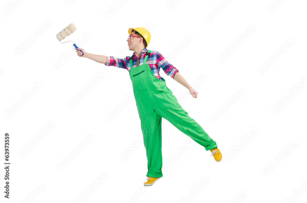 Funny painter isolated on white Funny painter isolated on white