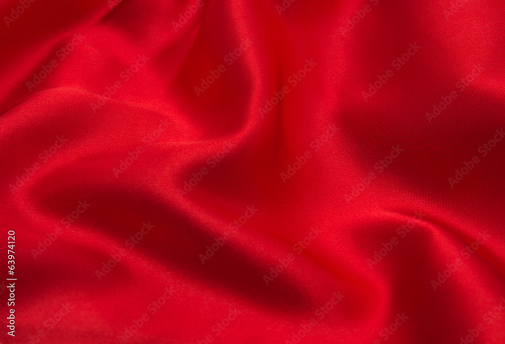 red satin or silk fabric as background
