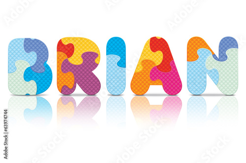 Vector BRIAN written with alphabet puzzle