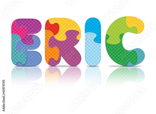 Vector ERIC written with alphabet puzzle