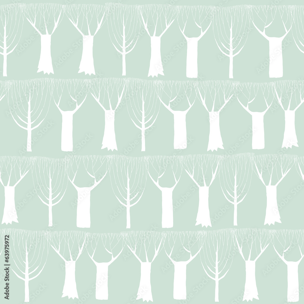 Trees seamless pattern tapestry in white Trees seamless pattern tapestry in white