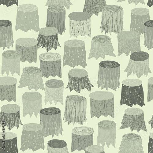 Tree Stump seamless pattern tapestry in grey