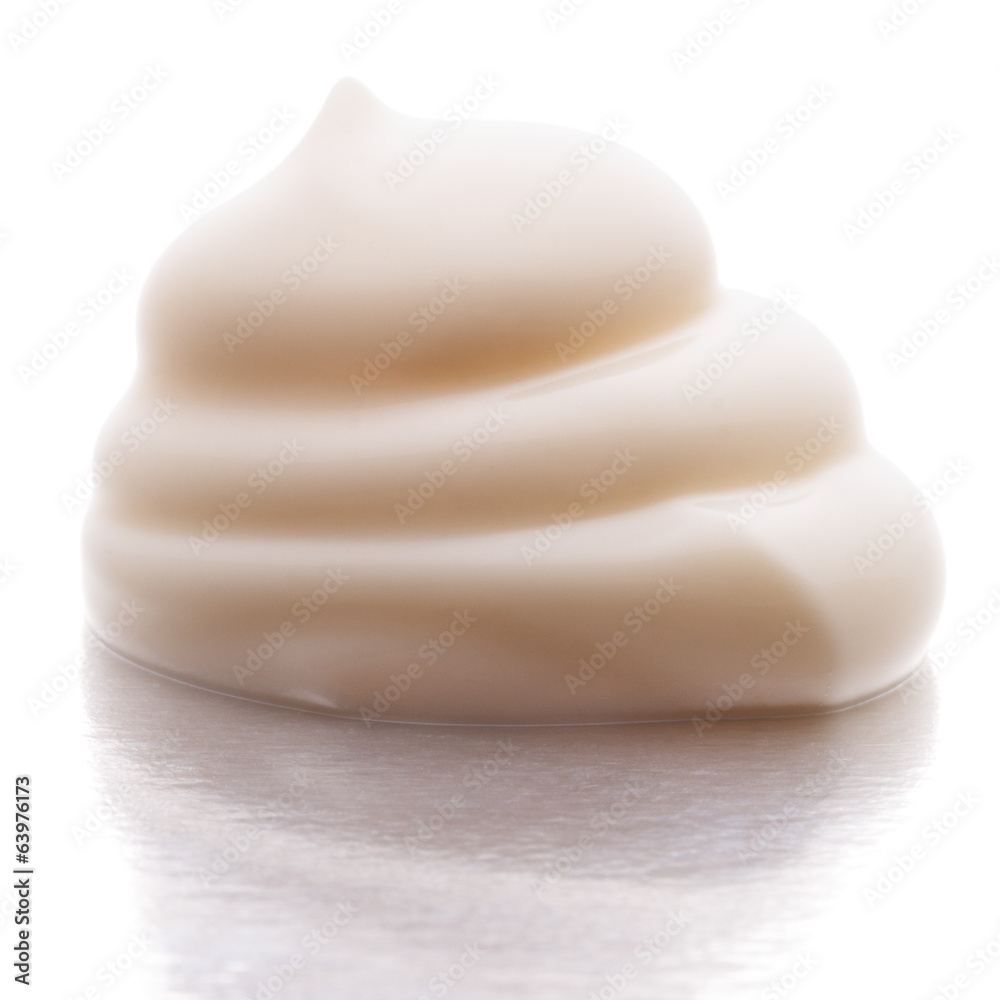 Mayonnaise swirl isolated on white background cutout Mayonnaise swirl isolated on white background cutout