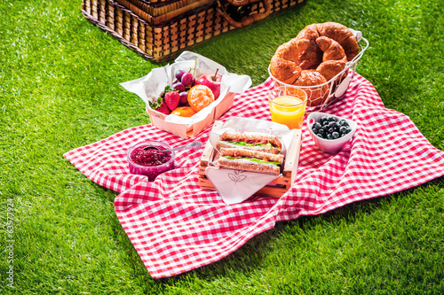 Healthy picnic for a summer vacation