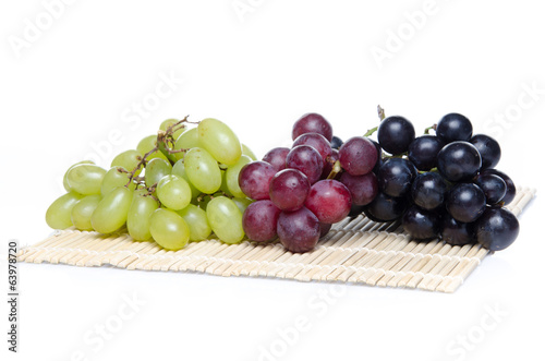 Fotografie White, red and black grapes