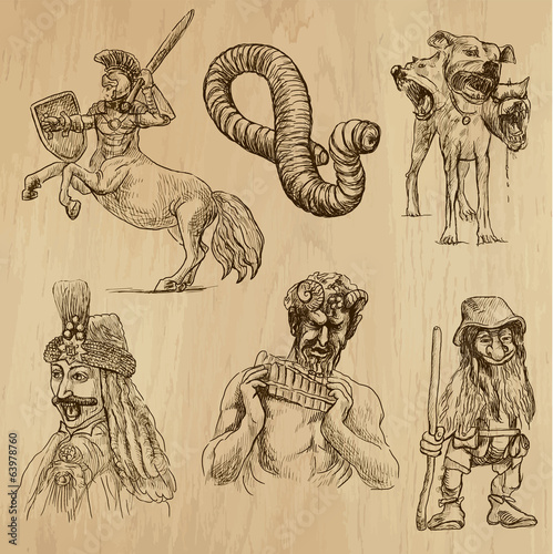 Myths and Legendary monsters - vector set no.2