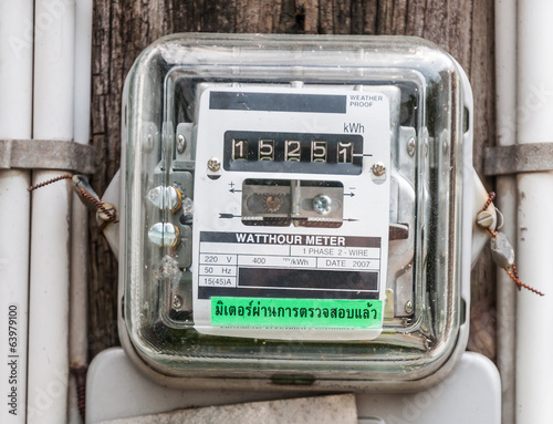 Electric meter front view