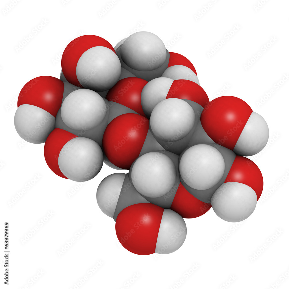 Lactose milk sugar molecule. Lactose milk sugar molecule.