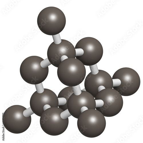 Pure silicon (Si, silicium), crystal structure. 