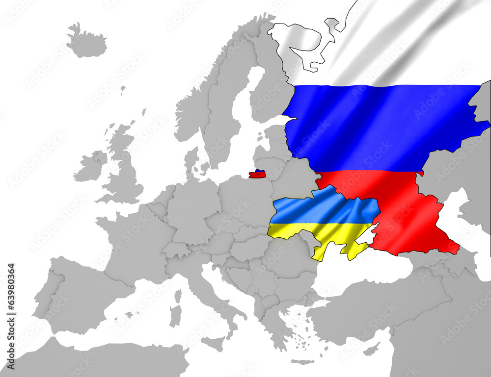 Fototapeta premium Ukraine- Russland Karte 5