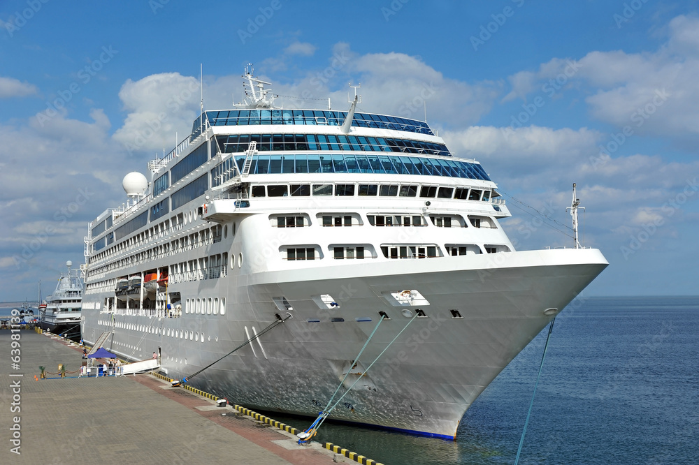 Cruise tourist ship in Black sea, Odessa, Ukraine