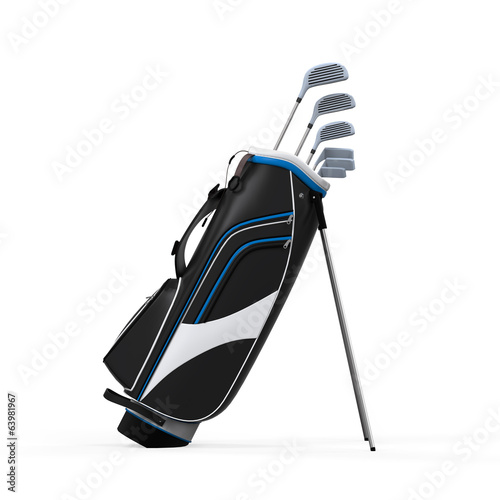Golf Clubs and Bag Isolated