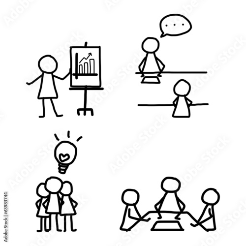 hand drawing business icons