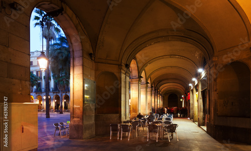   Placa Reial in evening. Barcelona