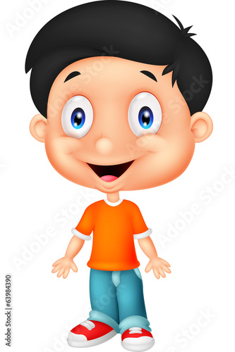 Cute boy cartoon posing