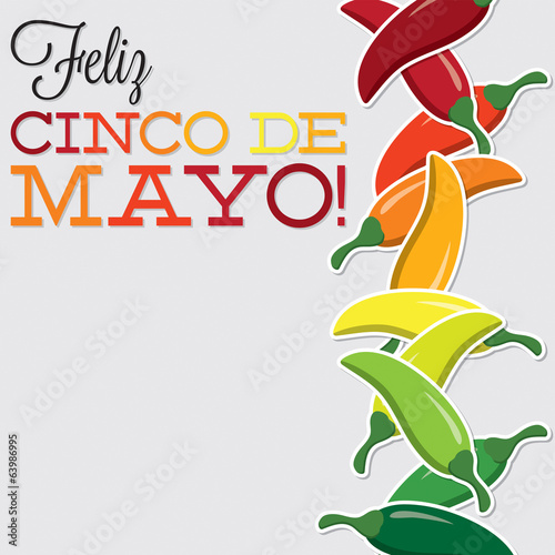 Cinco De Mayo chilli card in vector format.